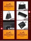 HERMES SO-BLACK KELLY 32 (Pre-owned) - Retourne, Black, Box calf leather, Black hardware
